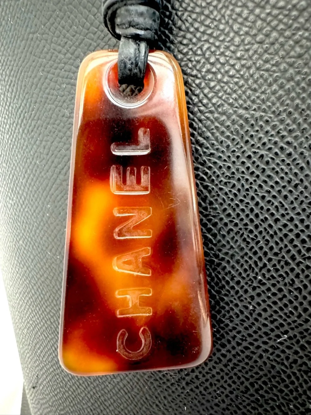 CHANEL Vintage Black Textured Saffiano-style Leather Tote Shopper Bag Italy - Picture 3 of 16